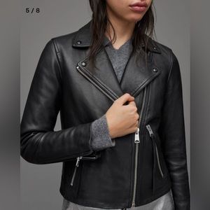 All Saints Dalby jacket in black leather